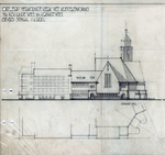 Ontwerptekening gevel Kramatweg, detail
<br/>
Stadsarchief - Archief van de N-H Gemeente te Amsterdam; bouwcommissie, 1927